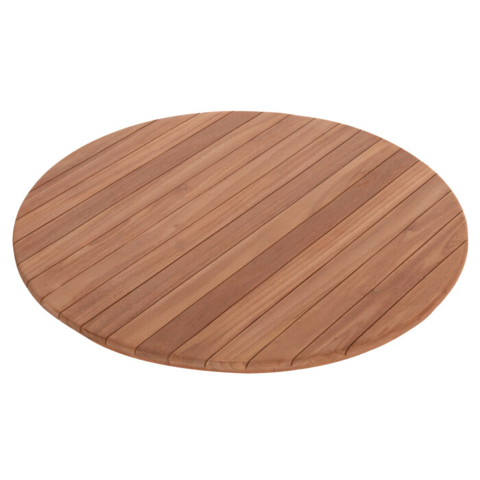 ΕΠΙΦΑΝΕΙΑ ΤΡΑΠΕΖΙΟΥ ΣΤΡΟΓΓΥΛΗ FB918134 ΞΥΛΟ TEAK--ΦΥΣΙΚΟ Φ80x4(πάχος)εκ. - Image 1