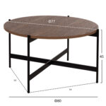 ΣΕΤ 2ΤΜΧ ΤΡΑΠΕΖΙΑ ΣΑΛΟΝΙΟΥ FB921089.03 MDF ΣΕ ΚΑΡΥΔΙ ΧΡΩΜΑ Φ80εκ & Φ50εκ - Image 2
