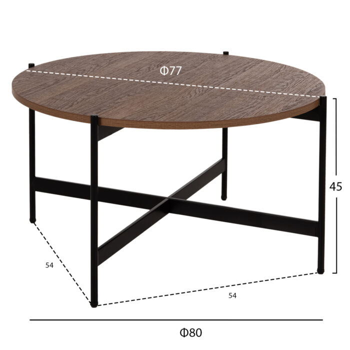 ΣΕΤ 2ΤΜΧ ΤΡΑΠΕΖΙΑ ΣΑΛΟΝΙΟΥ FB921089.03 MDF ΣΕ ΚΑΡΥΔΙ ΧΡΩΜΑ Φ80εκ & Φ50εκ - Image 2