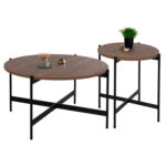 ΣΕΤ 2ΤΜΧ ΤΡΑΠΕΖΙΑ ΣΑΛΟΝΙΟΥ FB921089.03 MDF ΣΕ ΚΑΡΥΔΙ ΧΡΩΜΑ Φ80εκ & Φ50εκ