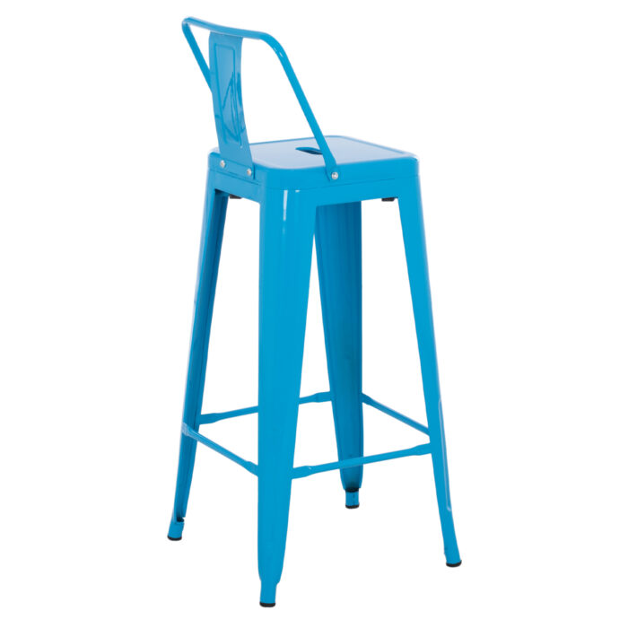 ΣΚΑΜΠΟ BAR ME ΠΛΑΤΗ ΜΕΤΑΛΛΙΚΟ FB98643.48 ΜΠΛΕ 42x42x100Υεκ. - Image 5