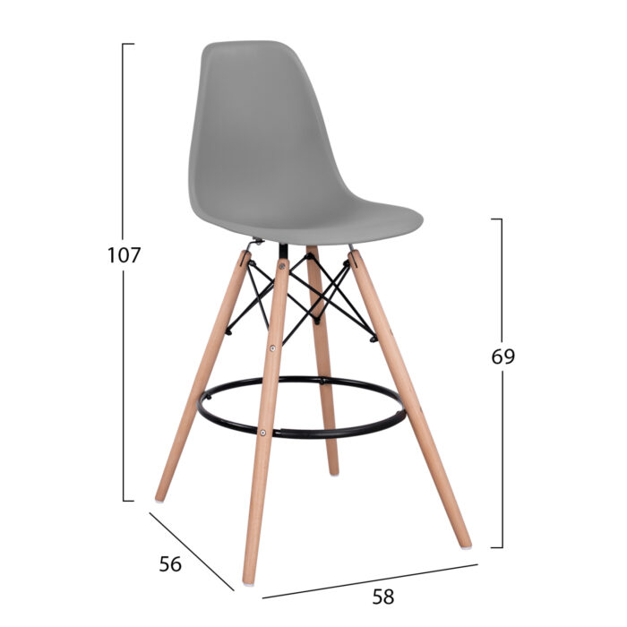 ΣΚΑΜΠΟ ΜΠΑΡ FB90173.10 ΓΚΡΙ 58x56x107Υ εκ. - Image 2