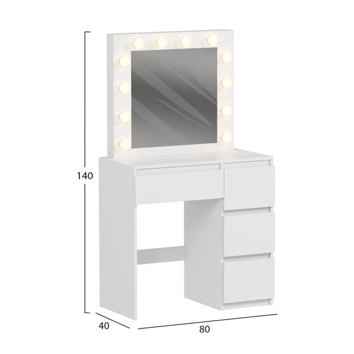 ΤΟΥΑΛΕΤΑ ΜΕ ΦΩΤΙΣΜΟ LED & ΣΥΡΤΑΡΙΑ FB92499.03 ΜΕΛΑΜΙΝΗ ΣΕ ΛΕΥΚΟ 80x40x140Υεκ. - Image 3