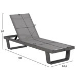 ΞΑΠΛΩΣΤΡΑ ΑΛΟΥΜΙΝΙΟΥ ΜΕ ΥΦΑΣΜΑ TESLIN FB96292.01 ΣΕ ΓΚΡΙ 198x61,5x97Υεκ. - Image 2