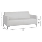 ΚΑΝΑΠΕΣ 3ΘΕΣΙΟΣ FB93159.32 ΜΕ ΛΕΥΚΟ PU 163x71x71Υ εκ. - Image 2