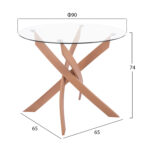 ΣΕΤ ΤΡΑΠΕΖΑΡΙΑΣ 5ΤΜΧ ΤΡΑΠΕΖΙ Φ90X74 & 4 ΚΑΡΕΚΛΕΣ ΓΚΡΙ FB911693.10 - Image 2