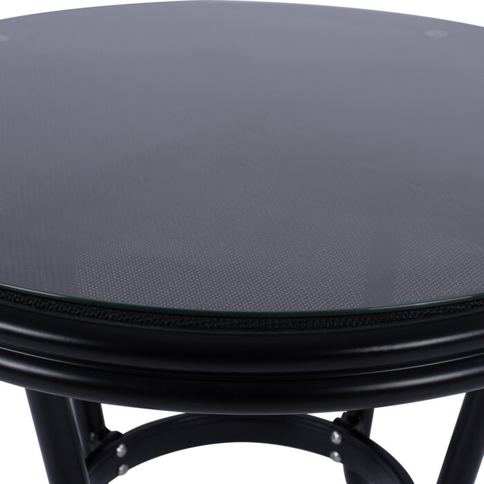 ΤΡΑΠΕΖΙ ΑΛΟΥΜΙΝΙΟΥ Φ70 BAMBOO FB95532.02 ΜΑΥΡΟ ΜΕ ΓΥΑΛΙ Φ70X76 εκ - Image 4