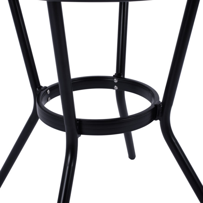 ΤΡΑΠΕΖΙ ΑΛΟΥΜΙΝΙΟΥ Φ70 BAMBOO FB95532.02 ΜΑΥΡΟ ΜΕ ΓΥΑΛΙ Φ70X76 εκ - Image 5