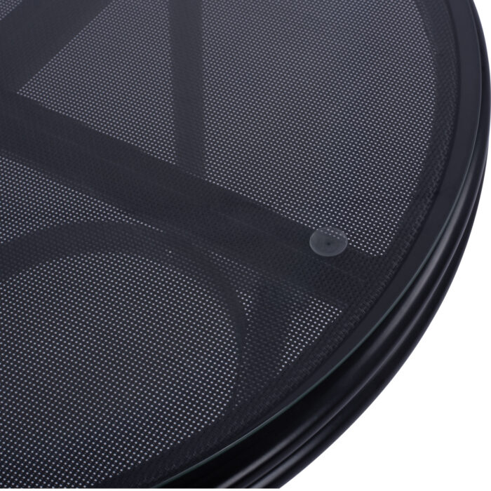 ΤΡΑΠΕΖΙ ΑΛΟΥΜΙΝΙΟΥ Φ70 BAMBOO FB95532.02 ΜΑΥΡΟ ΜΕ ΓΥΑΛΙ Φ70X76 εκ - Image 6
