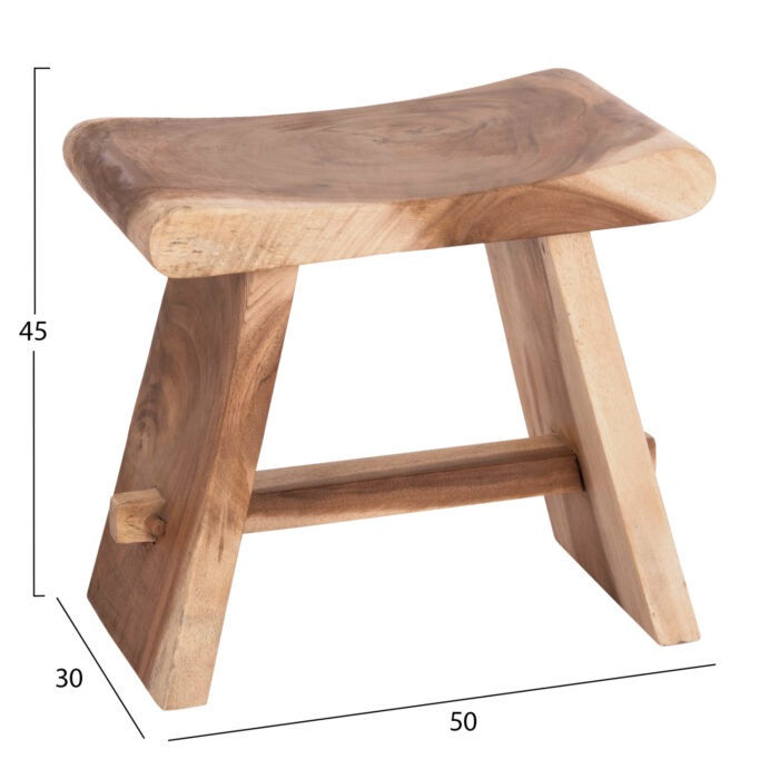 ΒΟΗΘΗΤΙΚΟ ΣΚΑΜΠΟ FB918294 ΞΥΛΟ SUAR--ΦΥΣΙΚΟ 50x30x45Υεκ. - Image 2