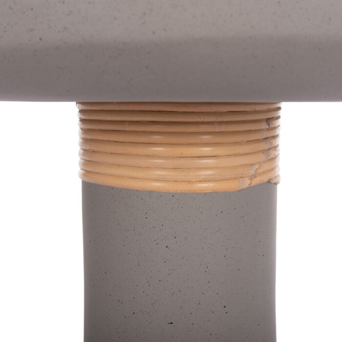 ΒΟΗΘΗΤΙΚΟ ΤΡΑΠΕΖΙ FB918169.03 FIBER CEMENT ΓΚΡΙ-ΦΥΣΙΚΟ RATTAN--Φ40x61Υεκ. - Image 5