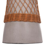 ΒΟΗΘΗΤΙΚΟ ΤΡΑΠΕΖΙ ΣΤΡΟΓΓΥΛΟ DELIA FB918167.03 FIBER CEMENT ΓΚΡΙ & RATTAN Φ40x45Υεκ - Image 10