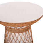 ΒΟΗΘΗΤΙΚΟ ΤΡΑΠΕΖΙ ΣΤΡΟΓΓΥΛΟ FB918167.02 FIBER CEMENT ΛΕΥΚΟ & RATTAN Φ40x45Υεκ - Image 4