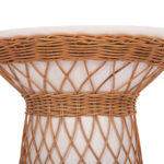 ΒΟΗΘΗΤΙΚΟ ΤΡΑΠΕΖΙ ΣΤΡΟΓΓΥΛΟ FB918167.02 FIBER CEMENT ΛΕΥΚΟ & RATTAN Φ40x45Υεκ - Image 5