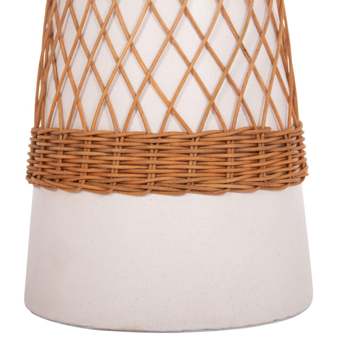 ΒΟΗΘΗΤΙΚΟ ΤΡΑΠΕΖΙ ΣΤΡΟΓΓΥΛΟ FB918167.02 FIBER CEMENT ΛΕΥΚΟ & RATTAN Φ40x45Υεκ - Image 10