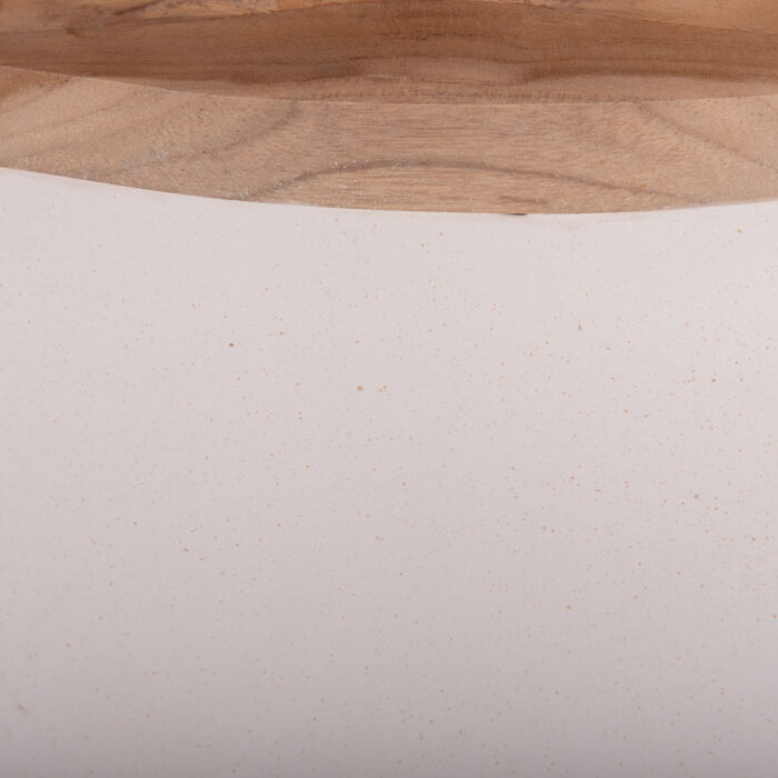 ΔΙΑΚΟΣΜΗΤΙΚΟ ΒΑΖΟ ΔΑΠΕΔΟΥ FB94662.02L FIBER CEMENT ΛΕΥΚΟ--ΞΥΛΟ ΤΕΑΚ Φ41x47Υεκ. - Image 9