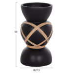ΔΙΑΚΟΣΜΗΤΙΚΟ ΒΑΖΟ ΔΑΠΕΔΟΥ FB94672.01S TERRACOTTA ΜΑΥΡΟ-RATTAN Φ27.5x50Υ - Image 2