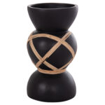 ΔΙΑΚΟΣΜΗΤΙΚΟ ΒΑΖΟ ΔΑΠΕΔΟΥ FB94672.01S TERRACOTTA ΜΑΥΡΟ-RATTAN Φ27.5x50Υ - Image 4