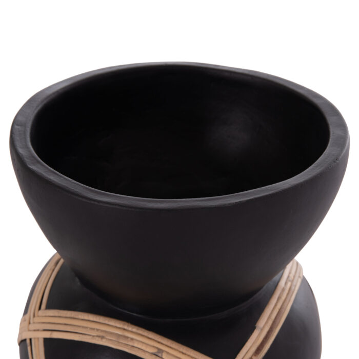 ΔΙΑΚΟΣΜΗΤΙΚΟ ΒΑΖΟ ΔΑΠΕΔΟΥ FB94672.01S TERRACOTTA ΜΑΥΡΟ-RATTAN Φ27.5x50Υ - Image 10
