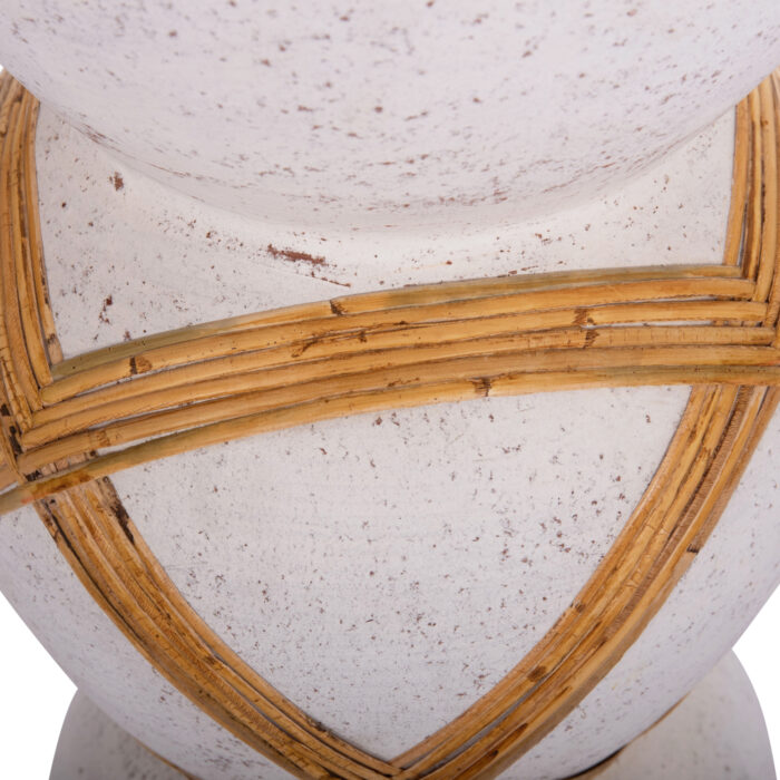 ΔΙΑΚΟΣΜΗΤΙΚΟ ΒΑΖΟ ΔΑΠΕΔΟΥ FB94672.02L FIBER CEMENT ΛΕΥΚΟ--RATTAN Φ32x62.5Υεκ. - Image 7