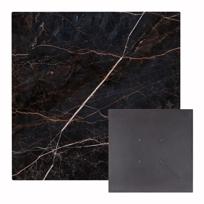 ΕΠΙΦΑΝΕΙΑ ΤΡΑΠΕΖΙΟΥ ΤΕΤΡΑΓΩΝΗ HPL FB95839.34 BLACK MARBLE 80x80εκ - Image 1