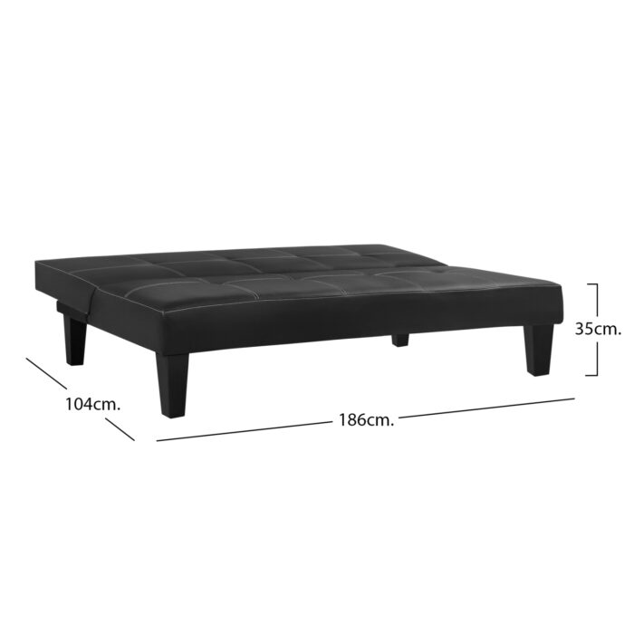 ΚΑΝΑΠΕΣ ΚΡΕΒΑΤΙ 3Θ FB93002.02 ΜΑΥΡΟΣ PU ΜΕ ΓΑΖΙΑ 186x90x82 - Image 3