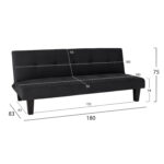 ΚΑΝΑΠΕΣ ΚΡΕΒΑΤΙ FB93000.14 ΜΑΥΡΟ ΒΕΛΟΥΔΟ 180x83x75Y εκ. - Image 2