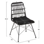 ΚΑΡΕΚΛΑ ΕΞ.ΧΩΡΟY FB95453.12 ΜΕΤΑΛΛΟ-ΜΑΞΙΛΑΡΙ-WICKER ΜΑΥΡΟ 52x52x83,5Yεκ. - Image 2