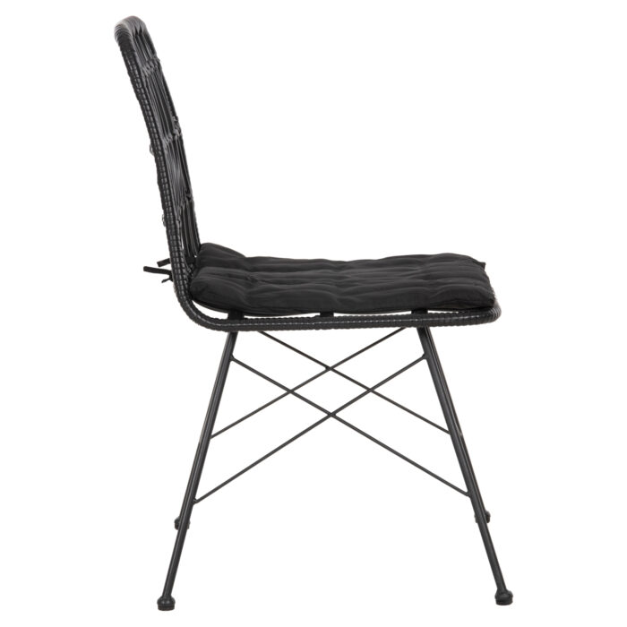 ΚΑΡΕΚΛΑ ΕΞ.ΧΩΡΟY FB95453.12 ΜΕΤΑΛΛΟ-ΜΑΞΙΛΑΡΙ-WICKER ΜΑΥΡΟ 52x52x83,5Yεκ. - Image 4
