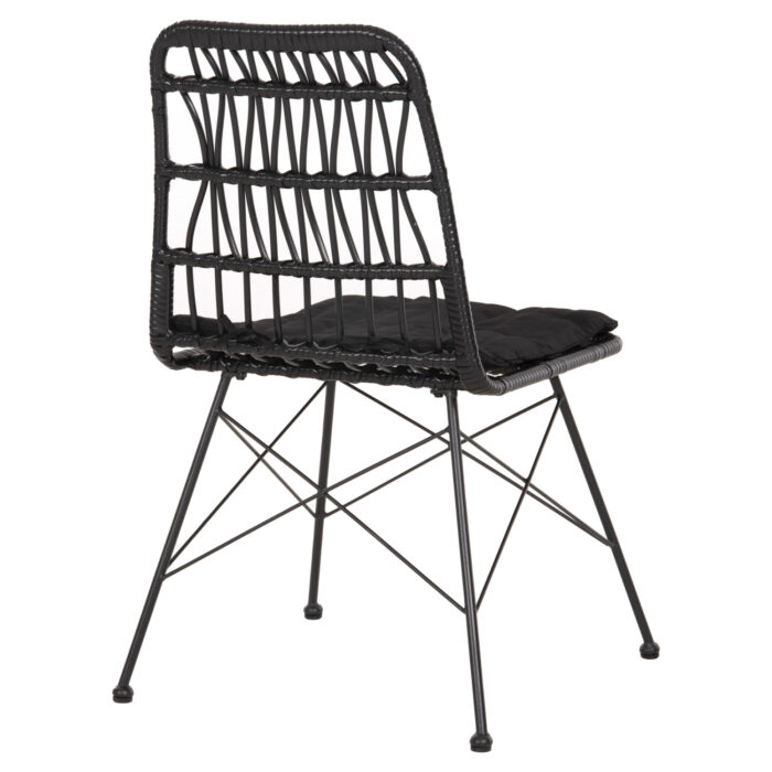 ΚΑΡΕΚΛΑ ΕΞ.ΧΩΡΟY FB95453.12 ΜΕΤΑΛΛΟ-ΜΑΞΙΛΑΡΙ-WICKER ΜΑΥΡΟ 52x52x83,5Yεκ. - Image 5