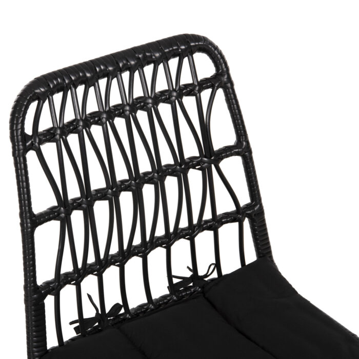 ΚΑΡΕΚΛΑ ΕΞ.ΧΩΡΟY FB95453.12 ΜΕΤΑΛΛΟ-ΜΑΞΙΛΑΡΙ-WICKER ΜΑΥΡΟ 52x52x83,5Yεκ. - Image 7