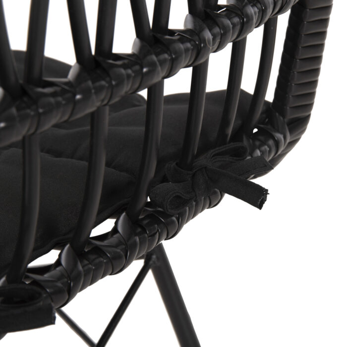ΚΑΡΕΚΛΑ ΕΞ.ΧΩΡΟY FB95453.12 ΜΕΤΑΛΛΟ-ΜΑΞΙΛΑΡΙ-WICKER ΜΑΥΡΟ 52x52x83,5Yεκ. - Image 9