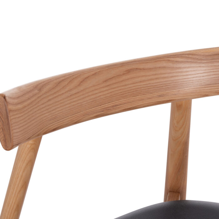 KΑΡΕΚΛΑ ΤΡΑΠΕΖΑΡΙΑΣ FB918245.04 RUBBERWOOD-ΜΑΥΡΟ PU 60x54x72Υεκ - Image 7