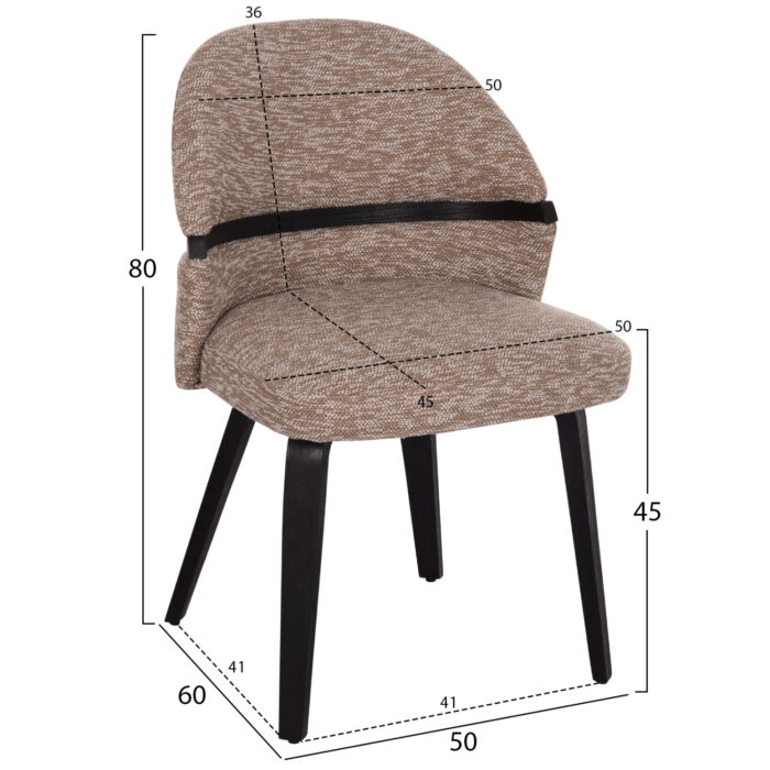 ΚΑΡΕΚΛΑ ΤΡΑΠΕΖΑΡΙΑΣ FB918249.03 PLYWOOD ΜΑΥΡΟ--ΥΦΑΣΜΑ ΚΑΦΕ 50x60x80Υεκ. - Image 2