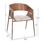 ΠΟΛΥΘΡΟΝΑ FB918254.01 PLYWOOD ΣΕ WHITEWASH--ΜΕΤΑΛΛΟ ΣΕ ΧΑΛΚΙΝΟ 55,5x55x72Υεκ. - Image 2