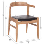 ΠΟΛΥΘΡΟΝΑ FB99946.01 RUBBERWOOD ΣΕ LIGHT OAK & PU ΣΕ ΜΑΥΡΟ 57x53x72Υεκ - Image 2