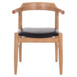 ΠΟΛΥΘΡΟΝΑ FB99946.01 RUBBERWOOD ΣΕ LIGHT OAK & PU ΣΕ ΜΑΥΡΟ 57x53x72Υεκ - Image 3