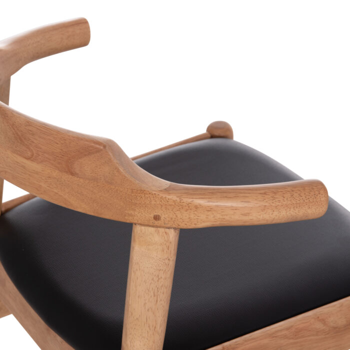 ΠΟΛΥΘΡΟΝΑ FB99946.01 RUBBERWOOD ΣΕ LIGHT OAK & PU ΣΕ ΜΑΥΡΟ 57x53x72Υεκ - Image 10