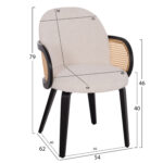 ΠΟΛΥΘΡΟΝΑ ΤΡΑΠΕΖΑΡΙΑΣ FB918246.02 PLYWOOD ΜΑΥΡΟ--ΕΚΡΟΥ ΥΦΑΣΜΑ 54x62x79Υεκ. - Image 2