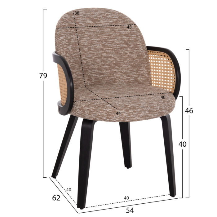 ΠΟΛΥΘΡΟΝΑ ΤΡΑΠΕΖΑΡΙΑΣ FB918246.03 PLYWOOD ΜΑΥΡΟ--ΚΑΦΕ ΥΦΑΣΜΑ 54x62x79Υεκ. - Image 2