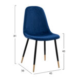 ΣΕΤ ΤΡΑΠΕΖΑΡΙΑΣ 5ΤΜΧ FB911196.08 MDF TOP-ΒΕΛΟΥΔΟ ΜΠΛΕ & ΜΕΤΑΛΛΟ ΜΑΥΡΟ - Image 3
