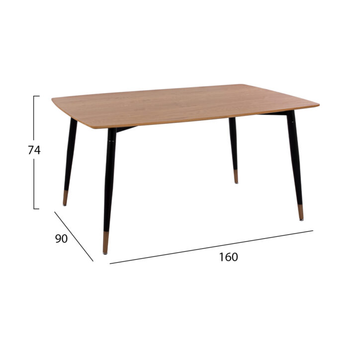 ΣΕΤ ΤΡΑΠΕΖΑΡΙΑΣ 5ΤΜΧ FB911198.03 MDF TOP-ΒΕΛΟΥΔΟ ΚΥΠΑΡΙΣΣΙ & ΜΕΤΑΛΛΟ ΜΑΥΡΟ - Image 2