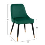 ΣΕΤ ΤΡΑΠΕΖΑΡΙΑΣ 5ΤΜΧ FB911198.03 MDF TOP-ΒΕΛΟΥΔΟ ΚΥΠΑΡΙΣΣΙ & ΜΕΤΑΛΛΟ ΜΑΥΡΟ - Image 3
