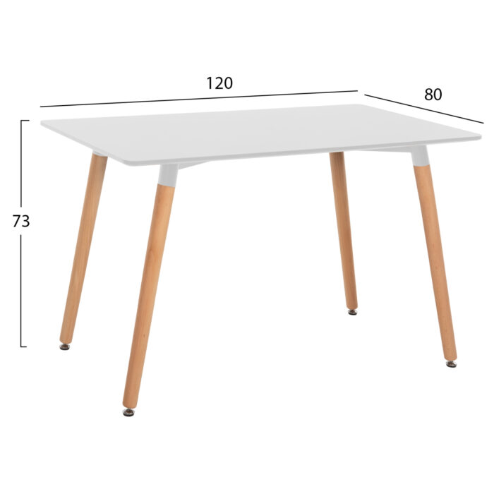 ΣΕΤ ΤΡΑΠΕΖΑΡΙΑΣ 5ΤΜΧ FB921172 MDF TOP ΣΕ ΛΕΥΚΟ-ΣΚΕΛΕΤΟΣ ΣΕ ΦΥΣΙΚΟ ΞΥΛΟΥ - Image 2