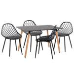 ΣΕΤ ΤΡΑΠΕΖΑΡΙΑΣ 5ΤΜΧ FB921175 MDF TOP & ΠΟΛΥΠΡΟΠΥΛΕΝΙΟ ΣΕ ΜΑΥΡΟ