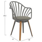 ΣΕΤ ΤΡΑΠΕΖΑΡΙΑΣ 5ΤΜΧ FB921176 MDF TOP ΣΕ ΓΚΡΙ--P.P. & PU ΣΕ ΓΚΡΙ - Image 3