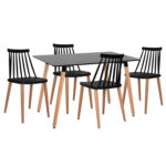 ΣΕΤ ΤΡΑΠΕΖΑΡΙΑΣ 5ΤΜΧ FB921178 MDF TOP ΣΕ ΜΑΥΡΟ-ΣΚΕΛΕΤΟΣ ΣΕ ΦΥΣΙΚΟ ΞΥΛΟΥ