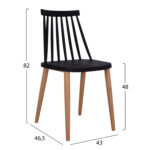 ΣΕΤ ΤΡΑΠΕΖΑΡΙΑΣ 5ΤΜΧ FB921178 MDF TOP ΣΕ ΜΑΥΡΟ-ΣΚΕΛΕΤΟΣ ΣΕ ΦΥΣΙΚΟ ΞΥΛΟΥ - Image 3