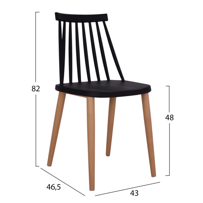 ΣΕΤ ΤΡΑΠΕΖΑΡΙΑΣ 5ΤΜΧ FB921178 MDF TOP ΣΕ ΜΑΥΡΟ-ΣΚΕΛΕΤΟΣ ΣΕ ΦΥΣΙΚΟ ΞΥΛΟΥ - Image 3