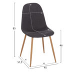 ΣΕΤ ΤΡΑΠΕΖΑΡΙΑΣ 5ΤΜΧ FB921179 MDF TOP ΣΕ ΜΑΥΡΟ--ΣΚΟΥΡΟ ΓΚΡΙ ΥΦΑΣΜΑ - Image 3